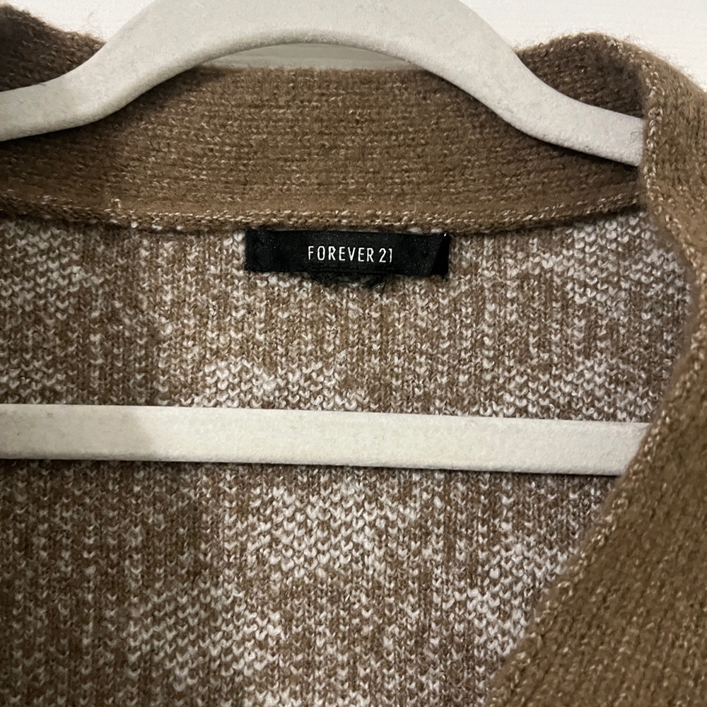 brown floral button down sweater - Picture 4 of 5